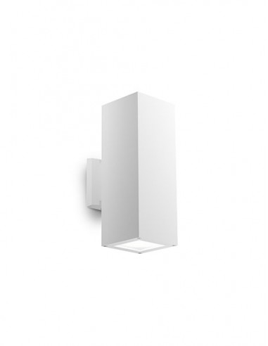 Gea Luce Amon applique E27 quadrato bianco IP65 lampada esterno