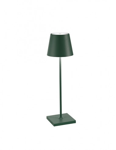 Zafferano Poldina lampada da tavolo a led in alluminio verde scuro
