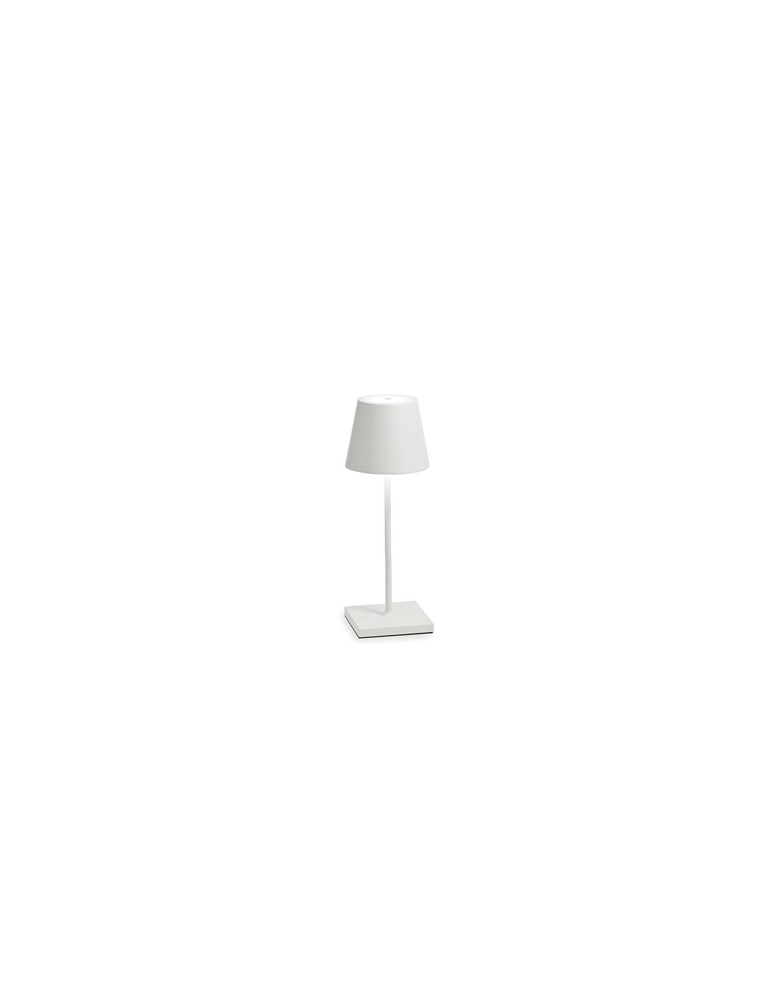 Zafferano Poldina Mini lampada da tavolo ricaricabile in alluminio  verniciato bianco